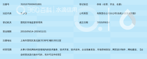 上海拾众网络科技第一分公司